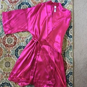 Hot Pink Silky Robe